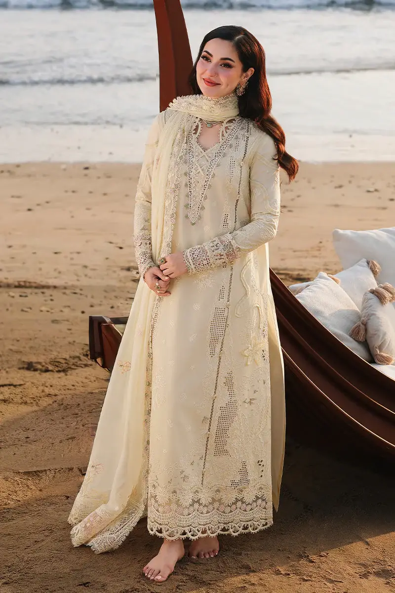Aurora Cream Embroidered Lawn