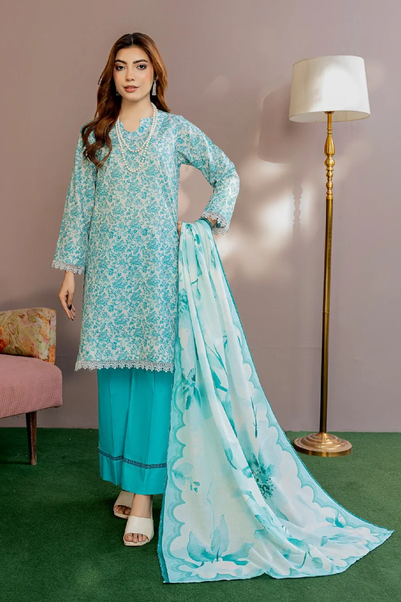 Bin Naeem Platinum Delicate Splendour 3 Piece Luxury Printed Lawn Suit