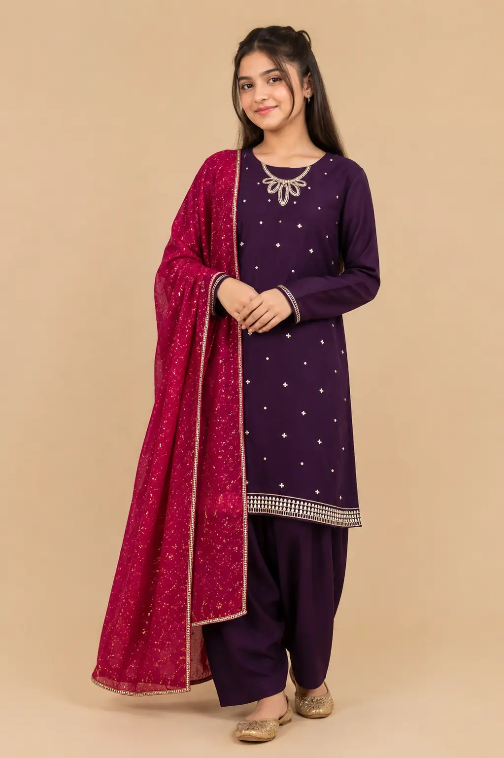 Imperial Plum Embroidered Lawn