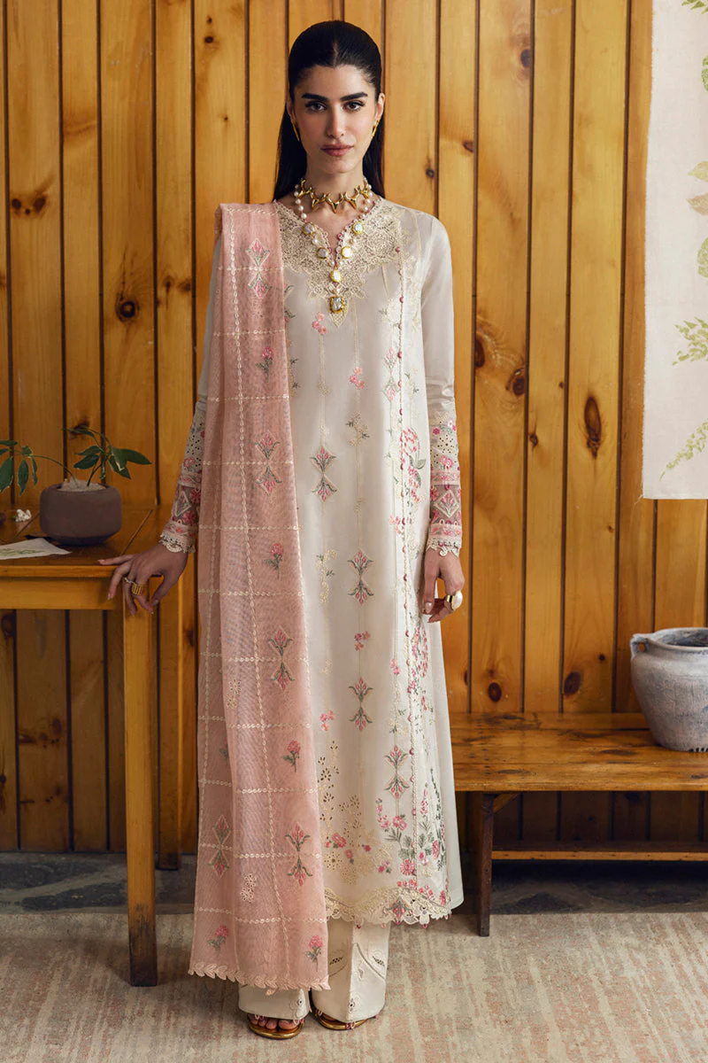 Luxury Ivory Embroidered Lawn